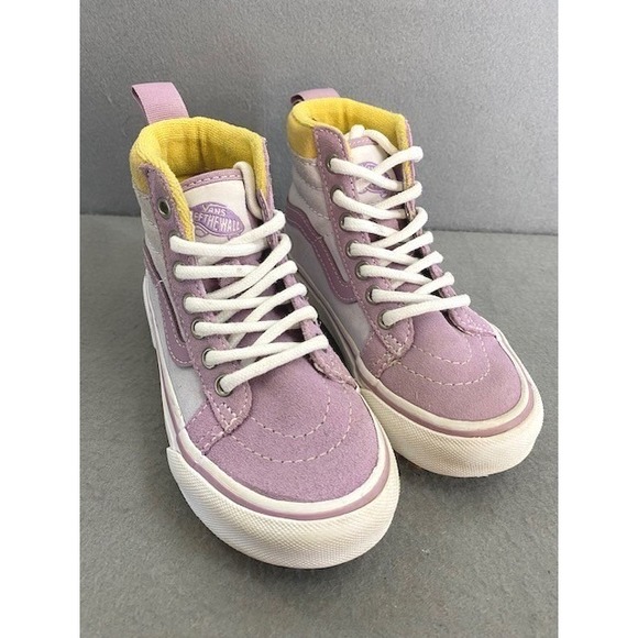 Vans Other - Vans Sk8-Hi MTE Kids Lavender Purple Grey Yellow Suede High Top Sneakers 10.5